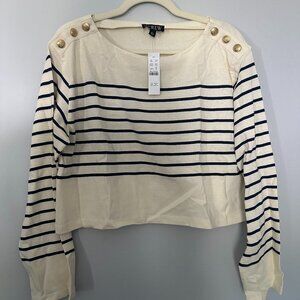 j. crew cropped stripe sailor shirt